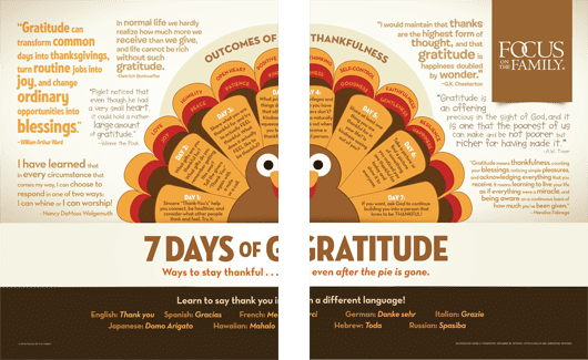 7 Days of Gratitude Place Mat (Half Sheet)